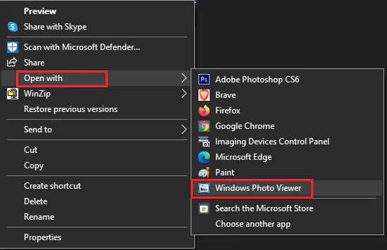 Open WebP Images With Windows Photo Viewer