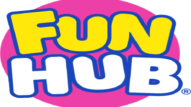 Fun Hub Hero Logo blue copyright